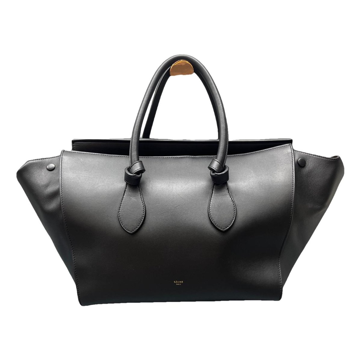 Tie leather handbag