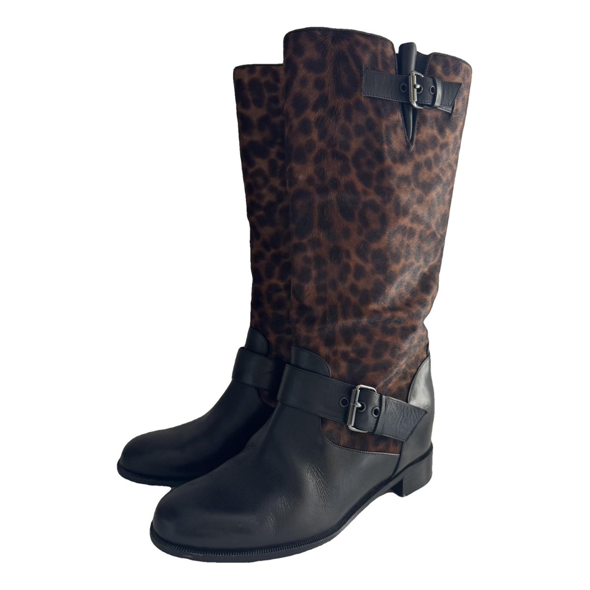 Cate pony-style calfskin biker boots