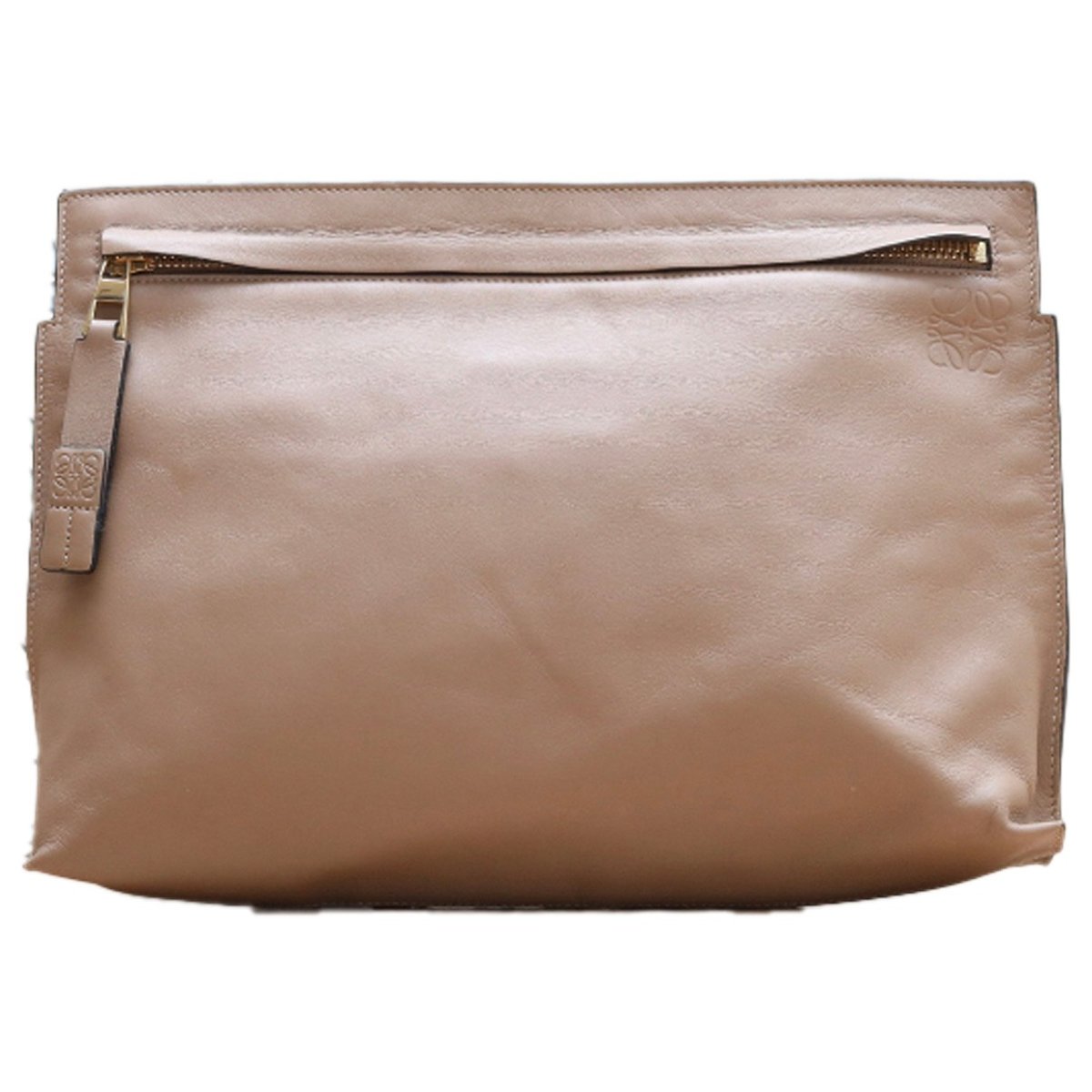 T Pouch leather clutch bag