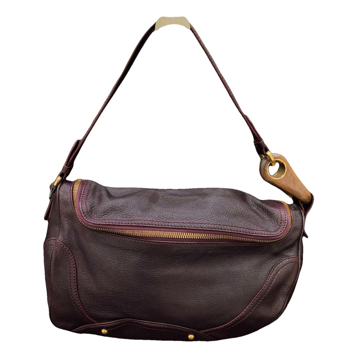 Ring leather handbag