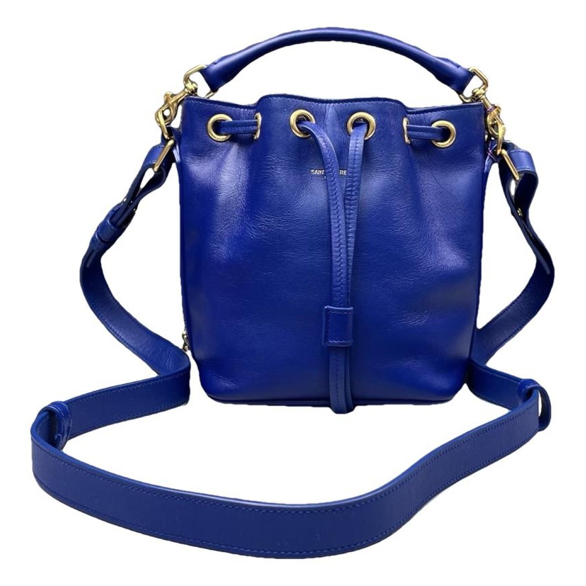 Monogram bucket leather crossbody bag