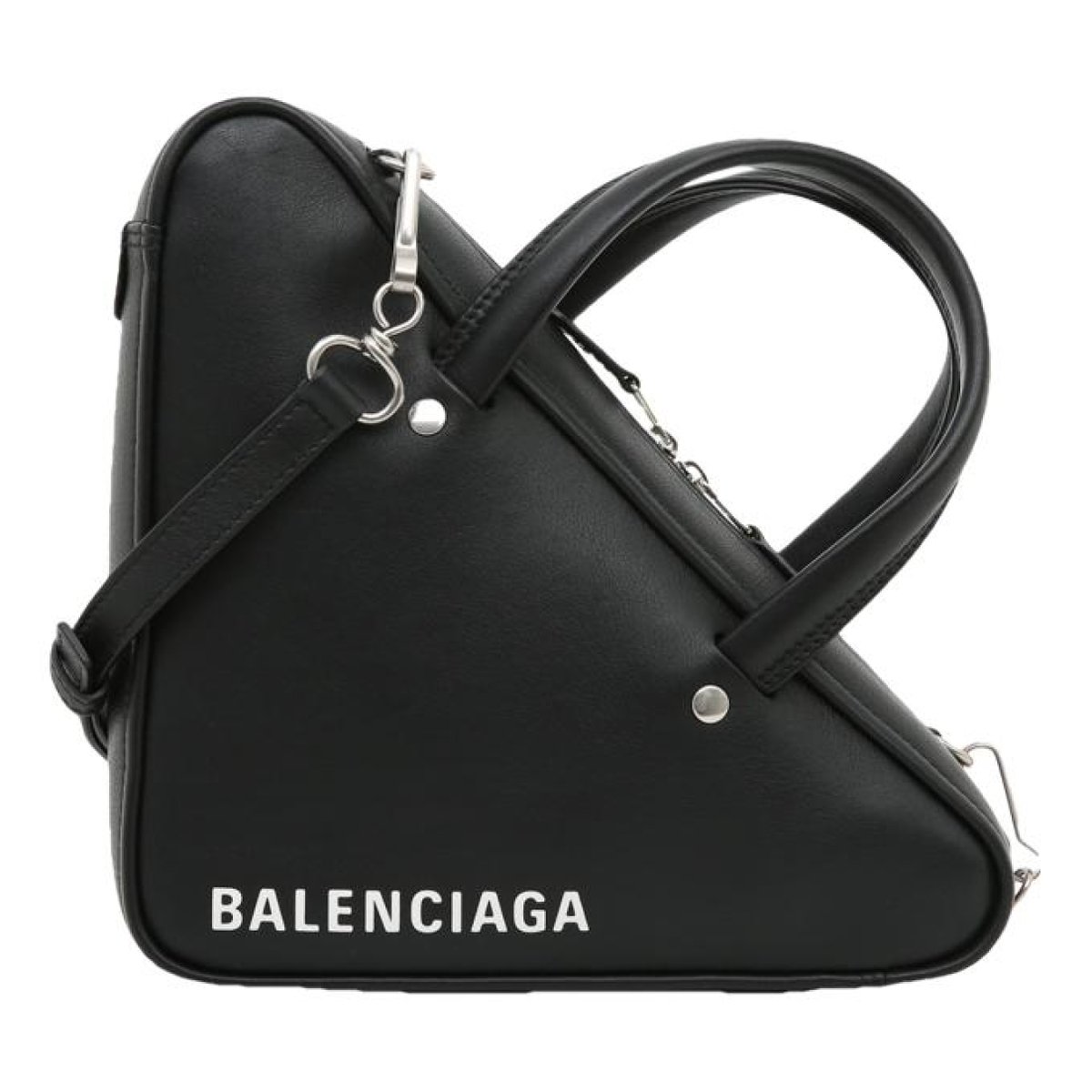 Triangle leather crossbody bag