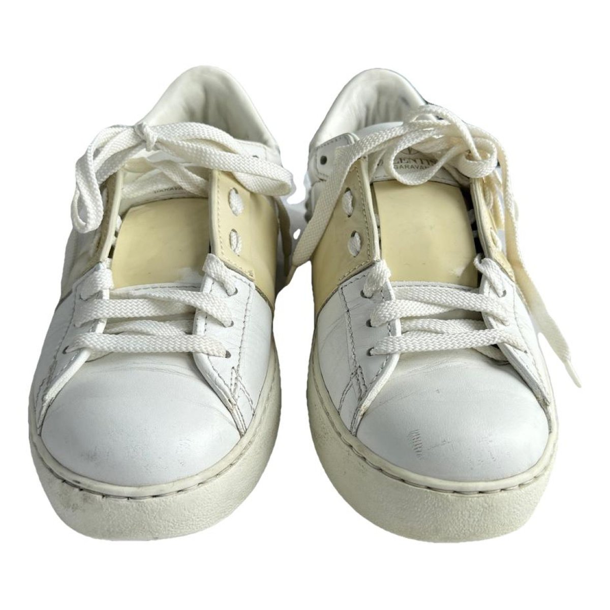 Open leather trainers