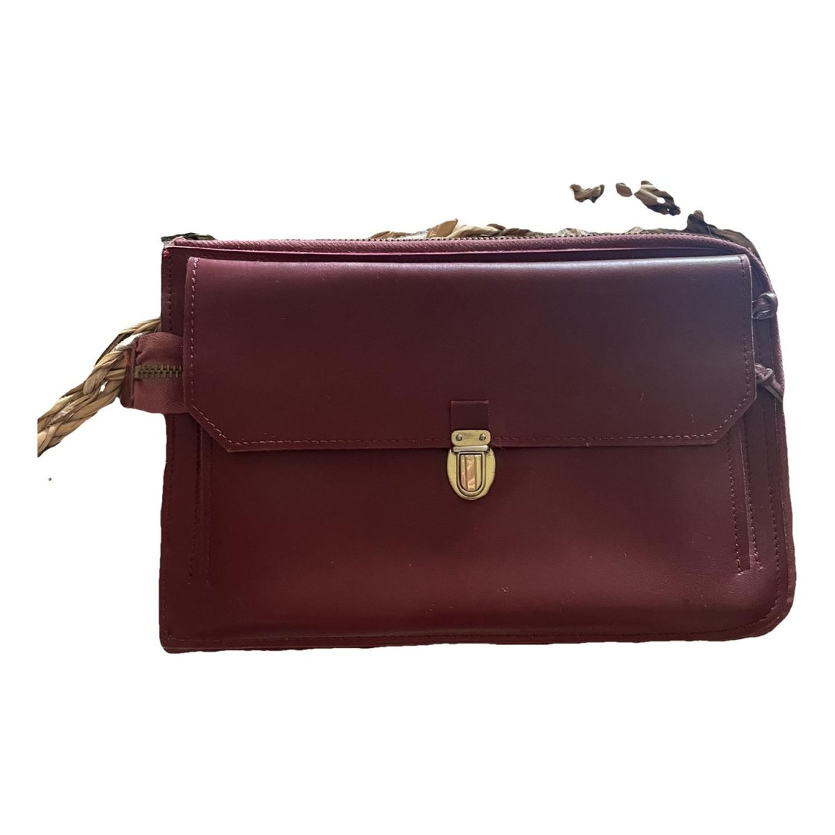 Lettrines leather clutch bag