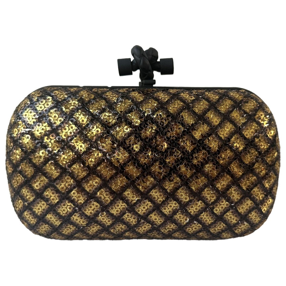 Pochette Knot glitter clutch bag