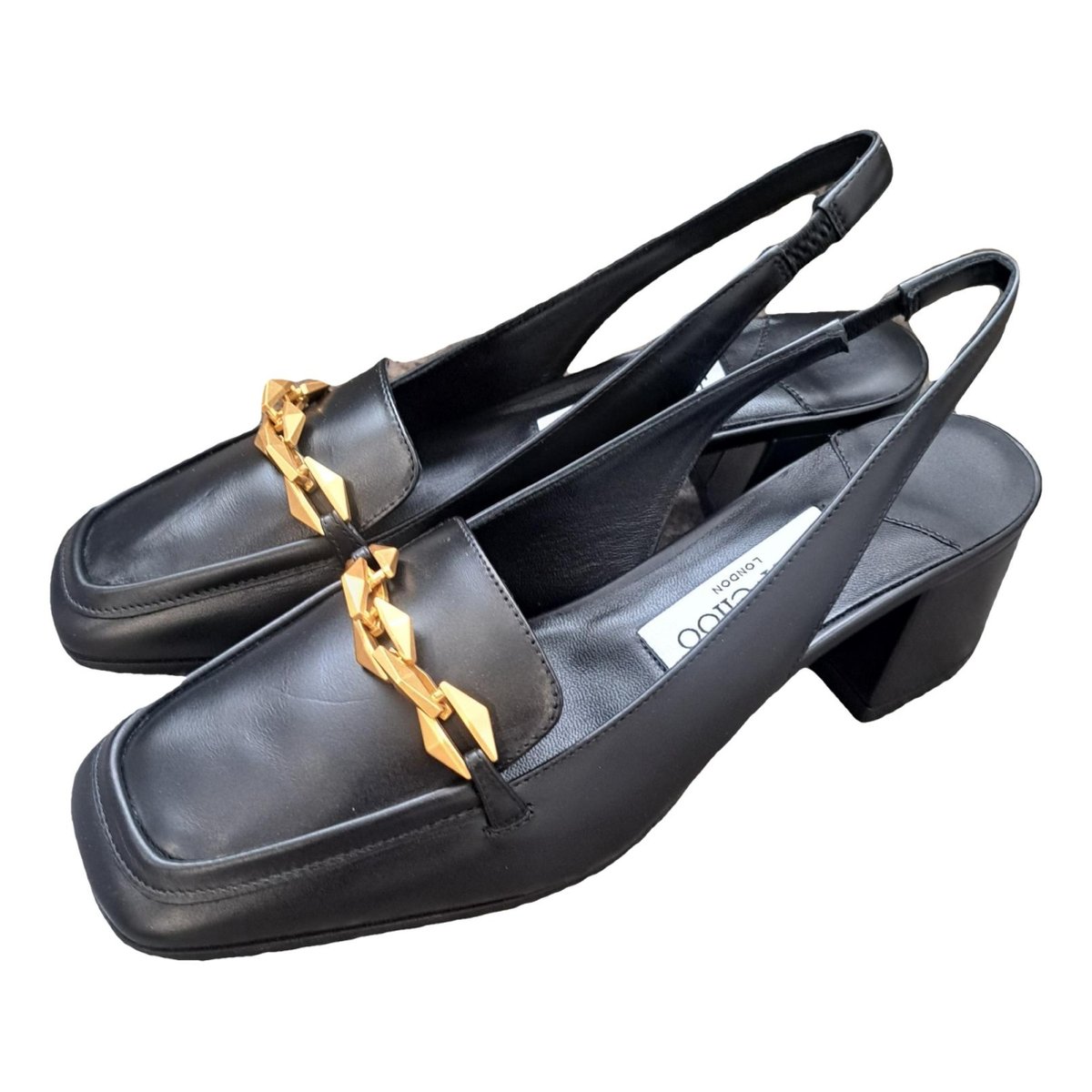 Diamond Tilda leather heels
