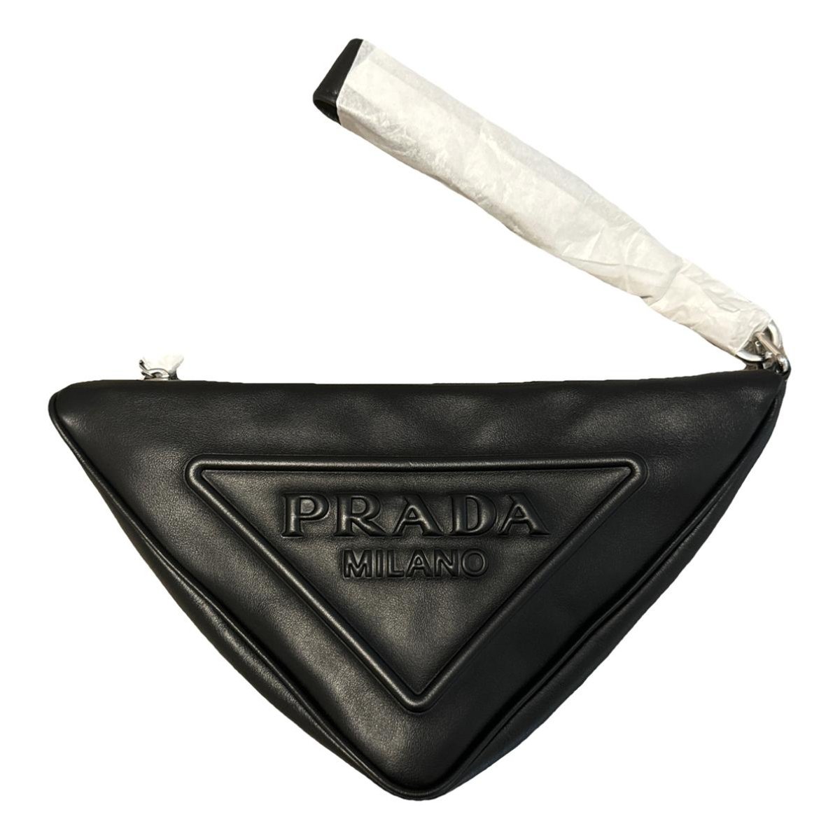 Triangle leather handbag