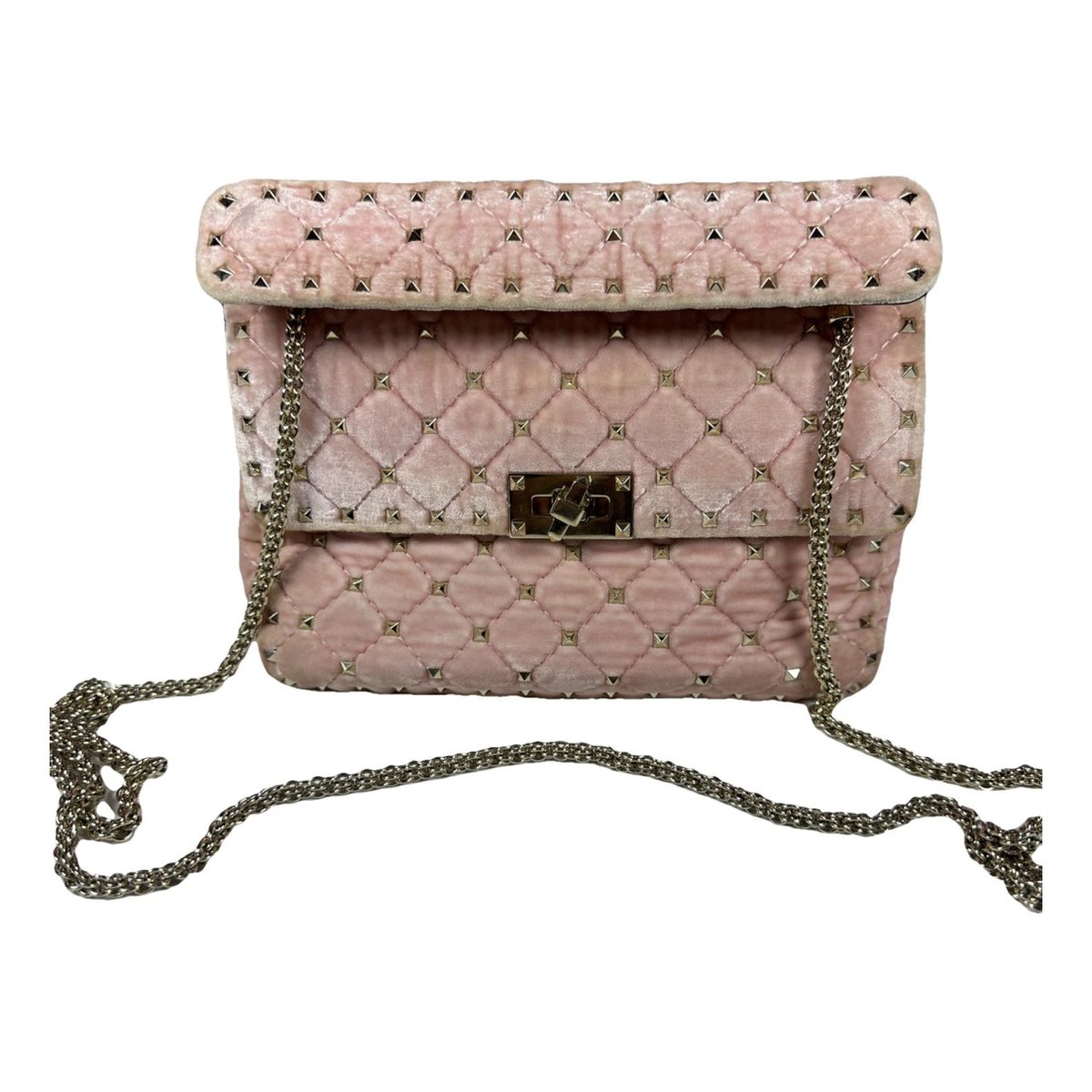 Rockstud spike velvet handbag
