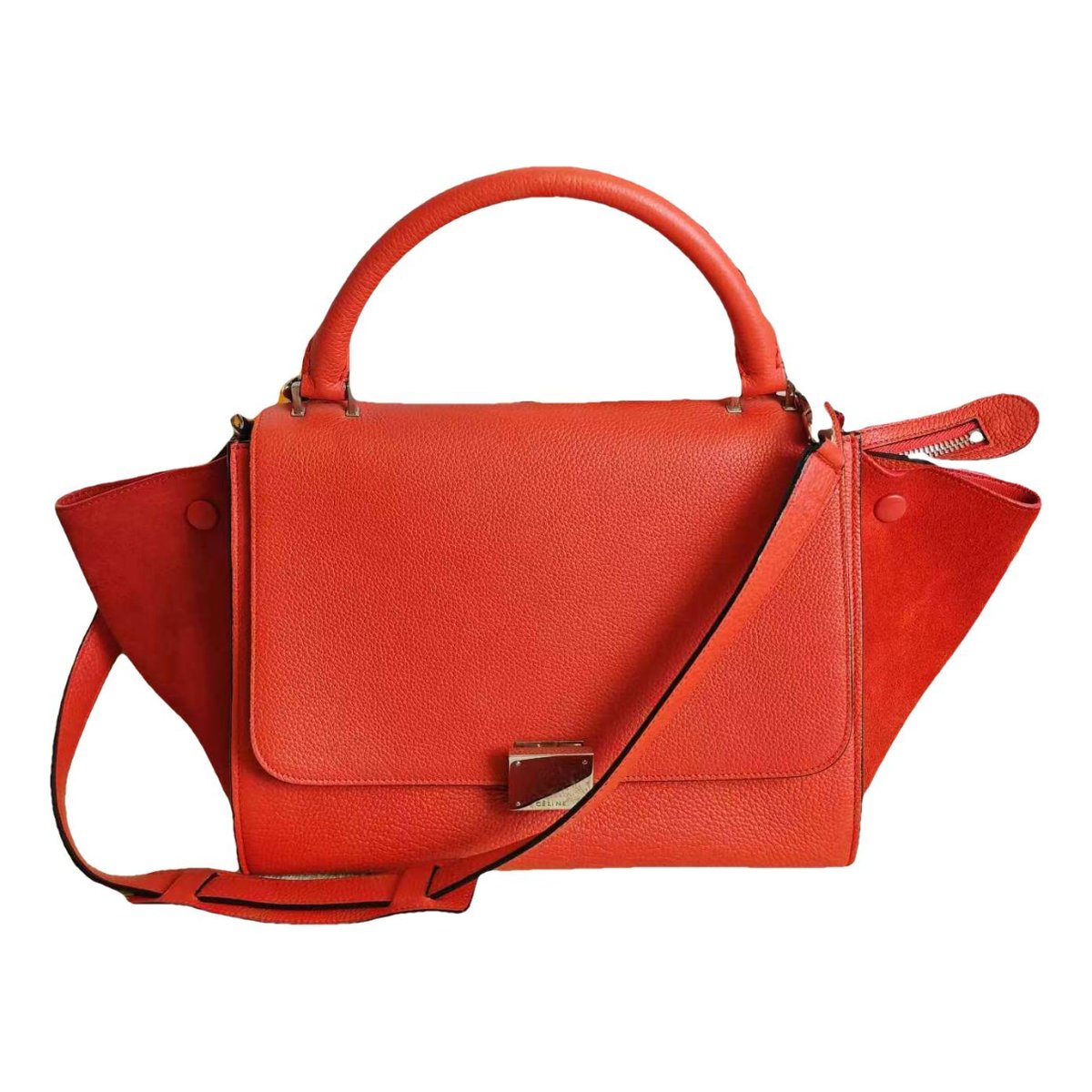 Trapèze leather handbag