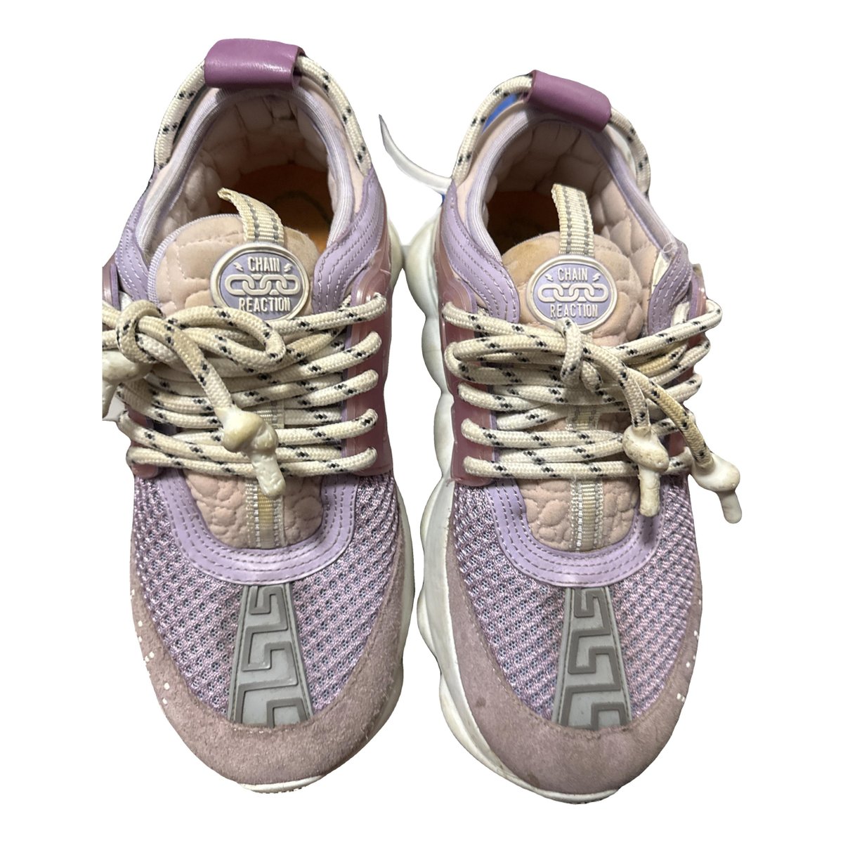 Chain Reaction leather trainers