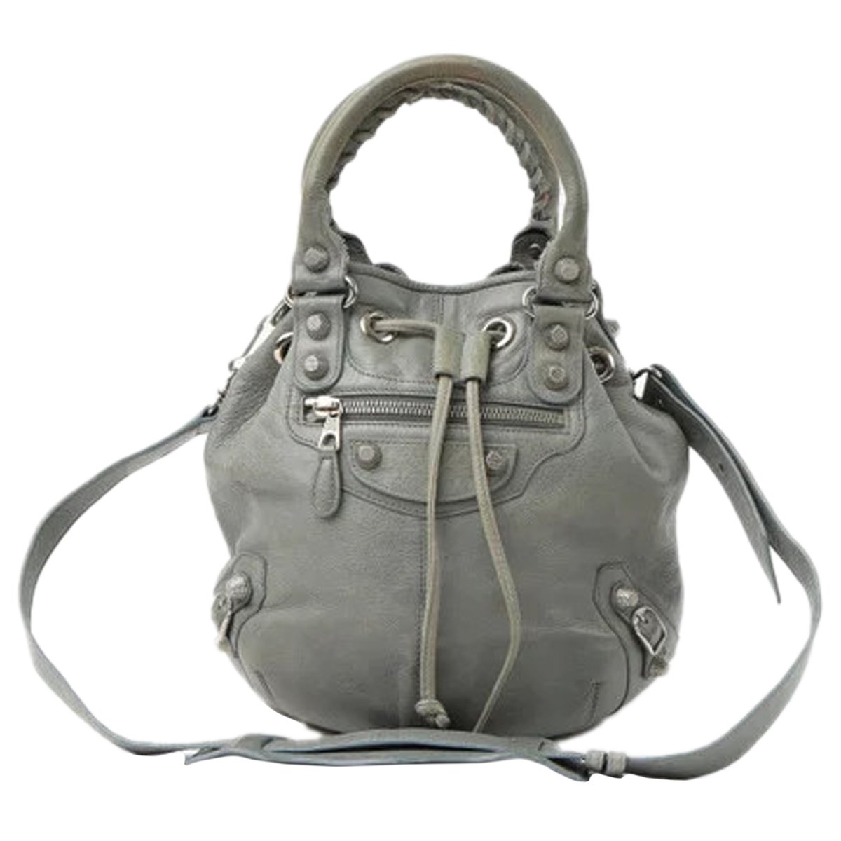 Pompon leather crossbody bag