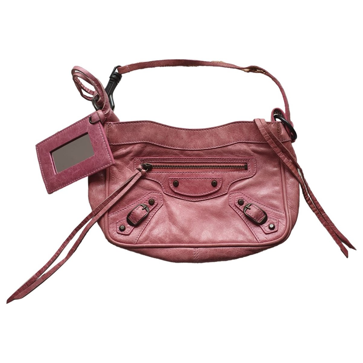 Hip leather handbag