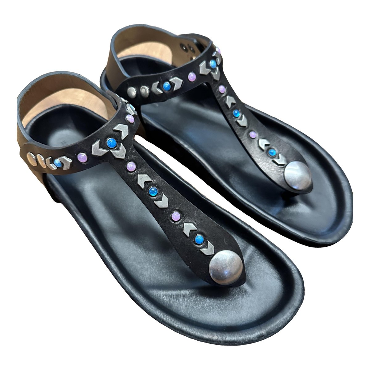 Lapsy leather flip flops