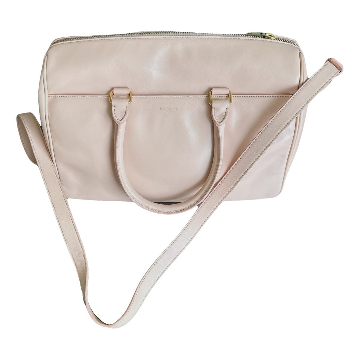 Duffle leather handbag