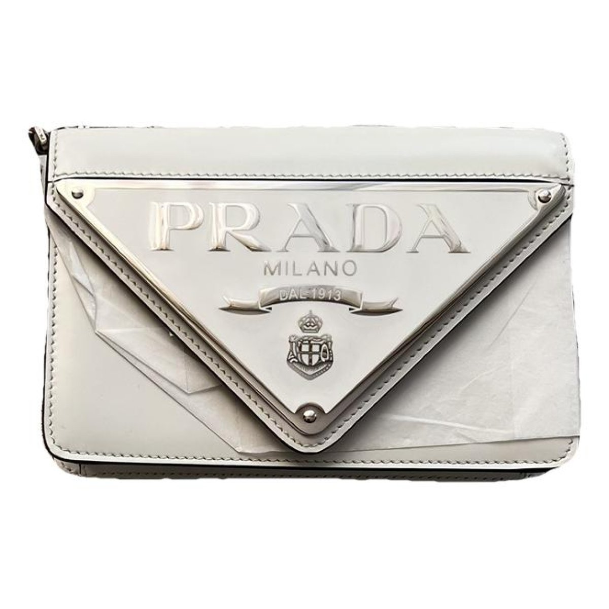 Triangle leather handbag