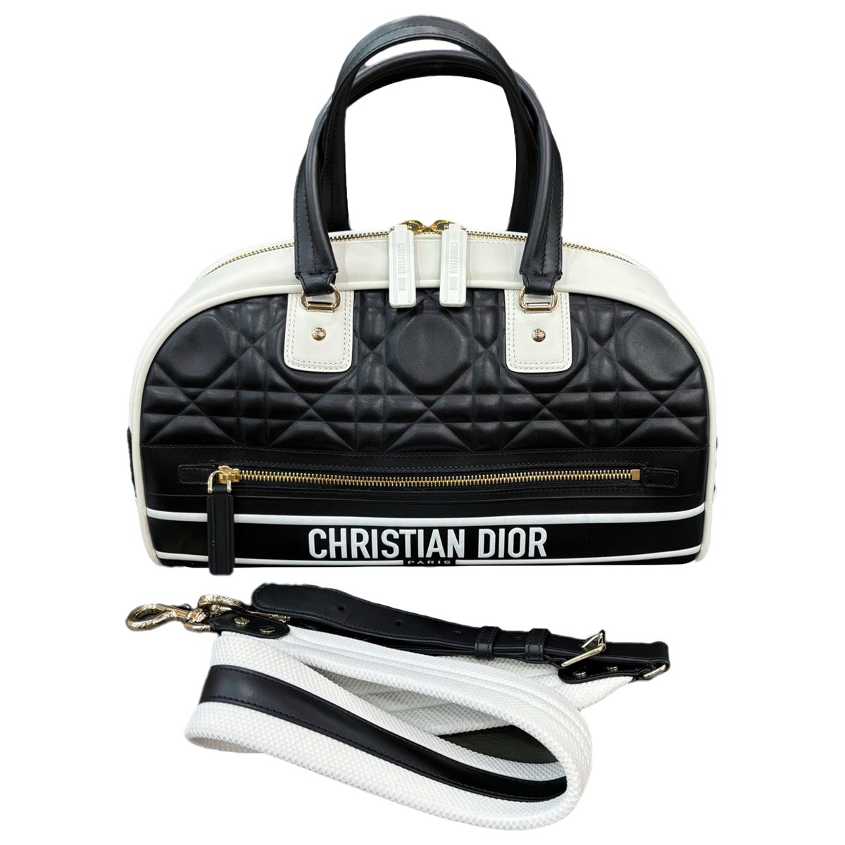 Dior Vibe Zip Bowling leather handbag