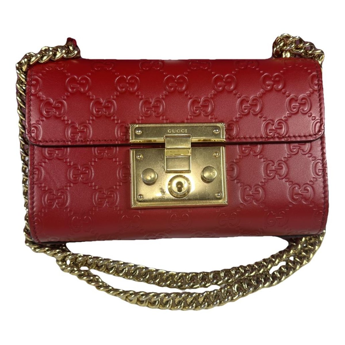 Padlock leather handbag