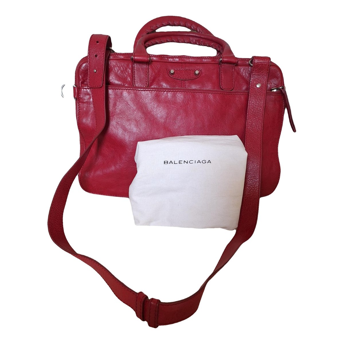 Blackout leather crossbody bag