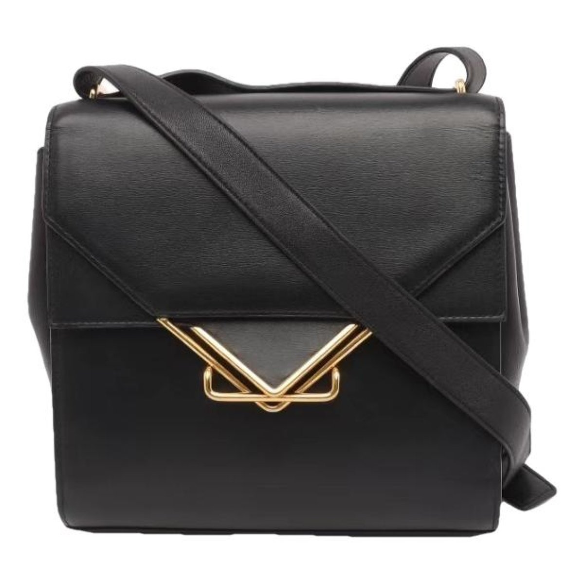 Clip leather handbag