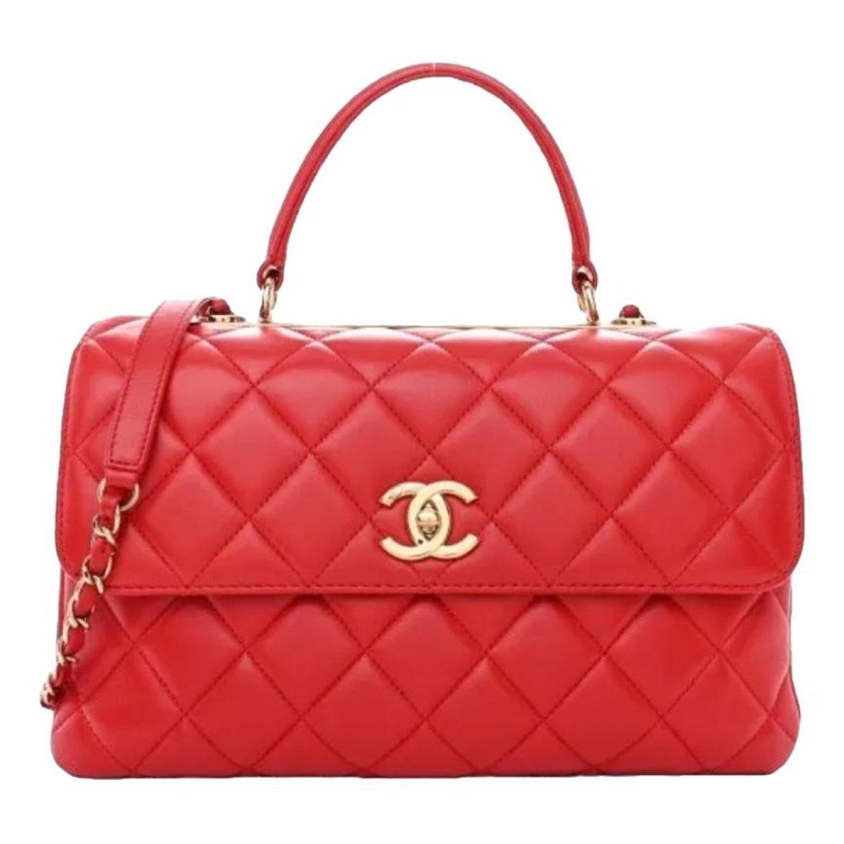 Trendy CC Top Handle leather handbag