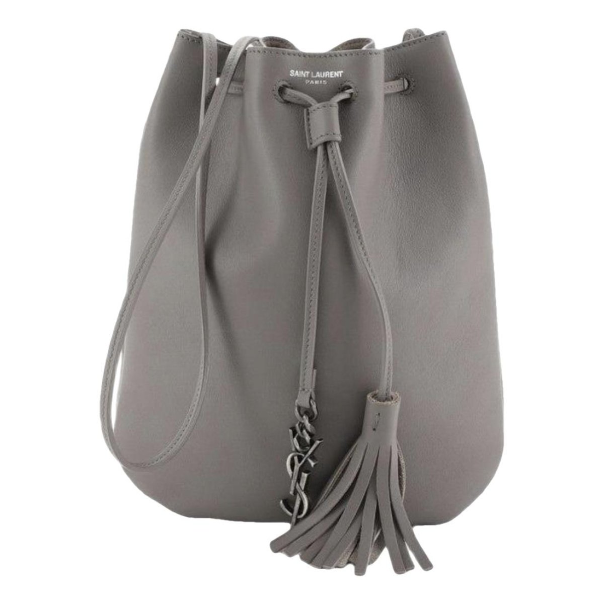 Monogram bucket leather handbag