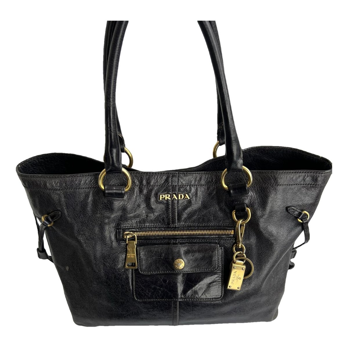 Madras leather bag