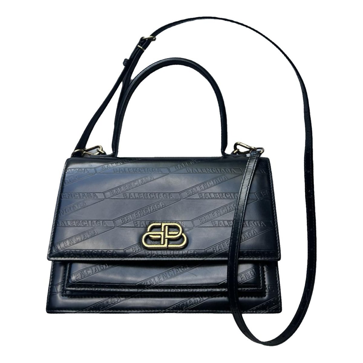Sharp leather handbag