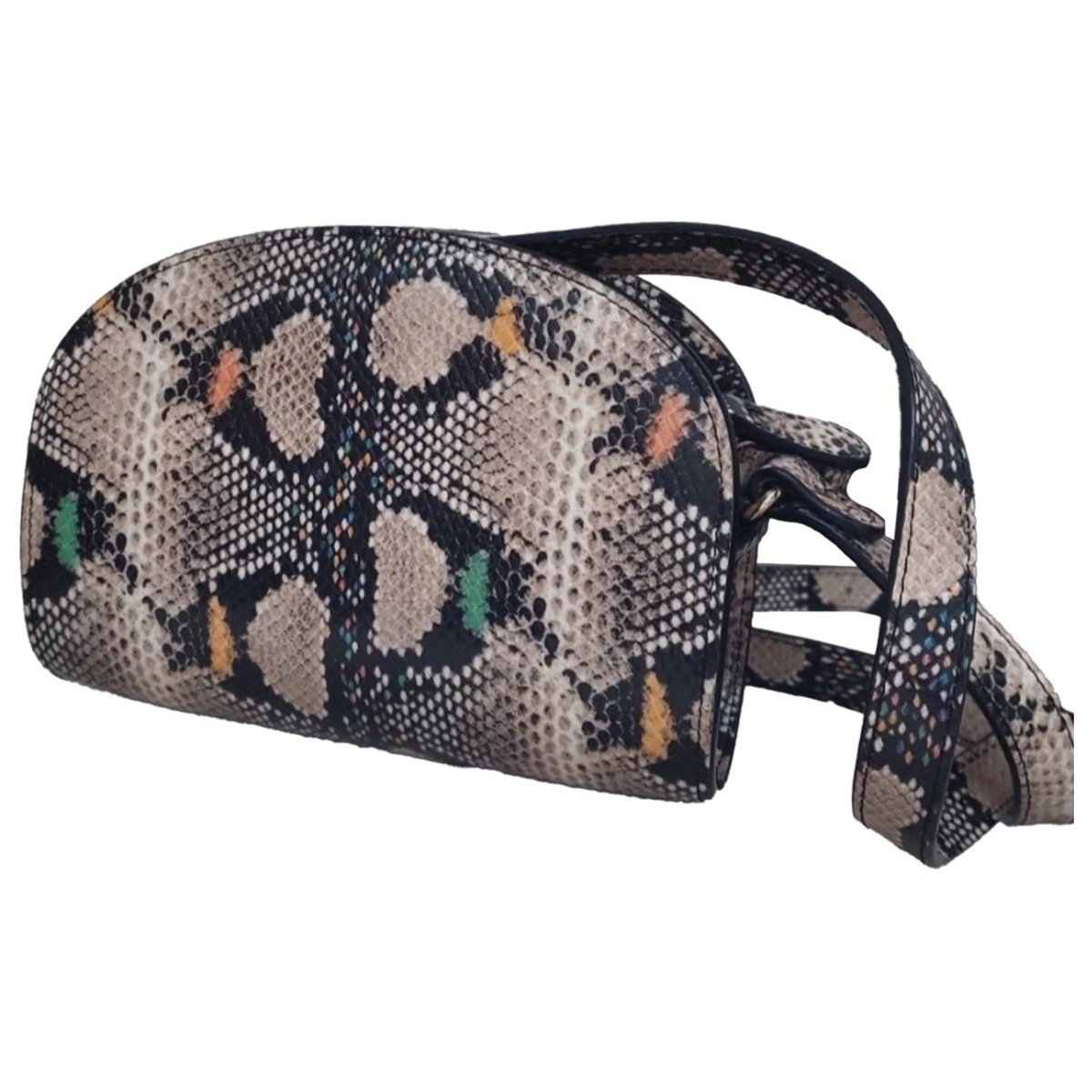 Demi-lune leather handbag