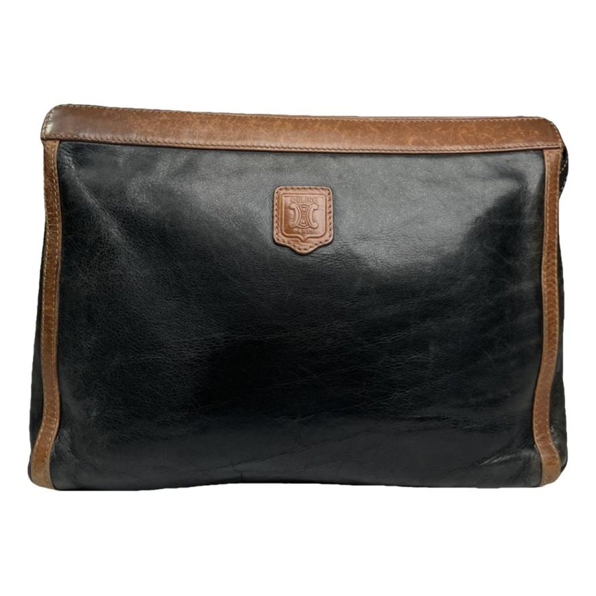 Triomphe leather clutch bag