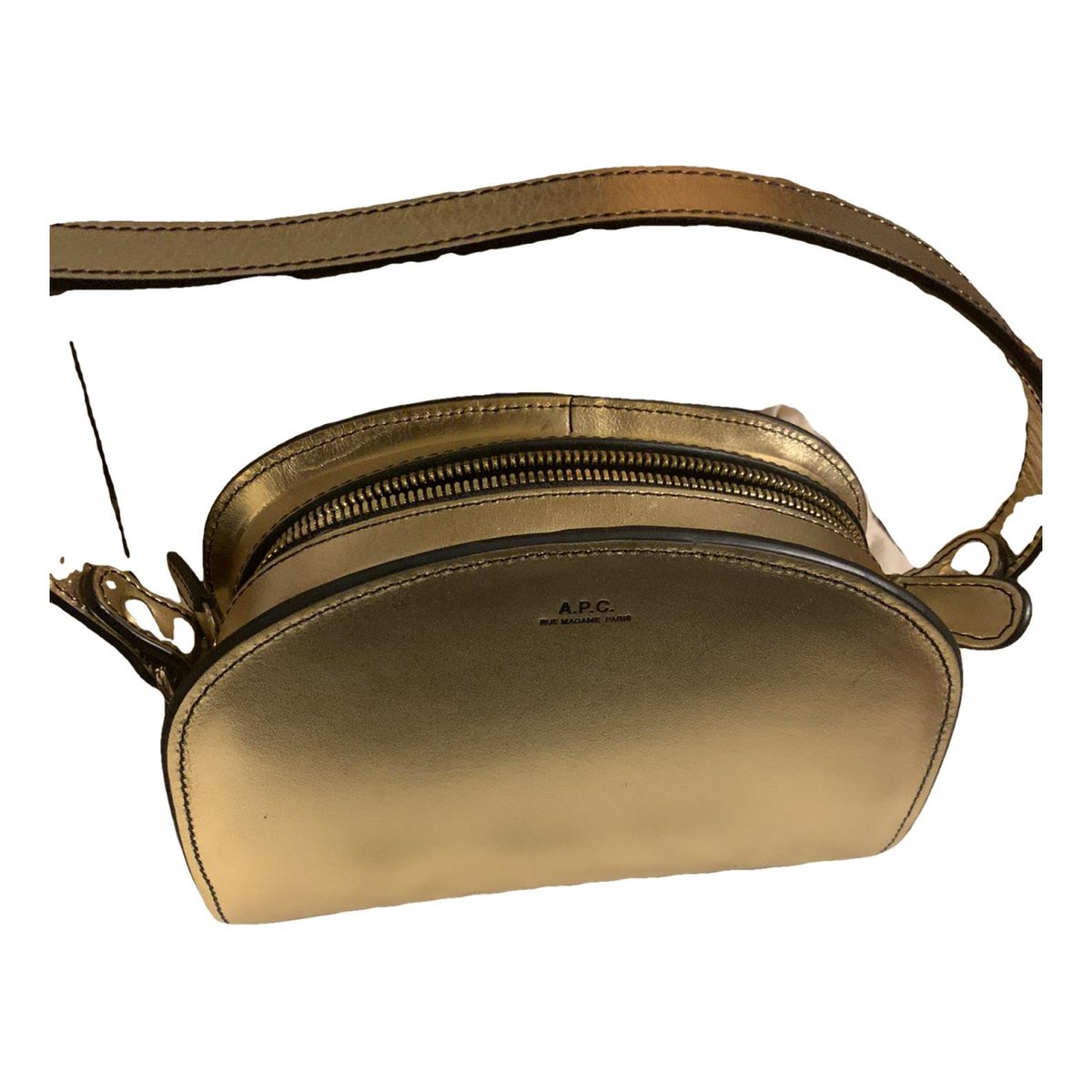 Demi-lune vegan leather crossbody bag