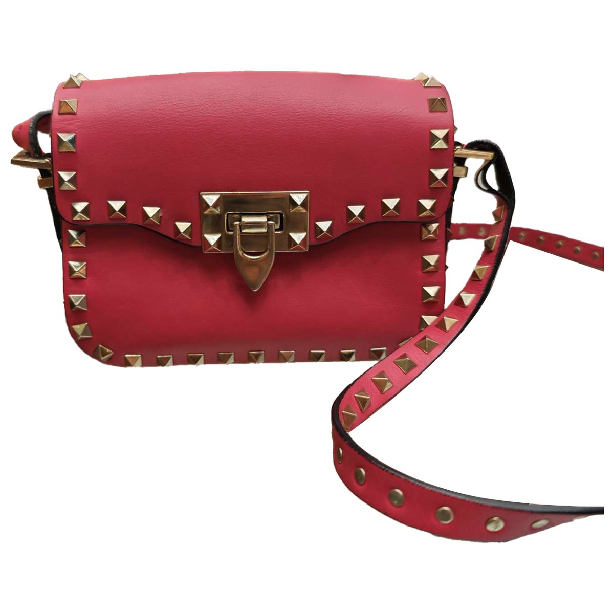 Guitar Rockstud leather crossbody bag