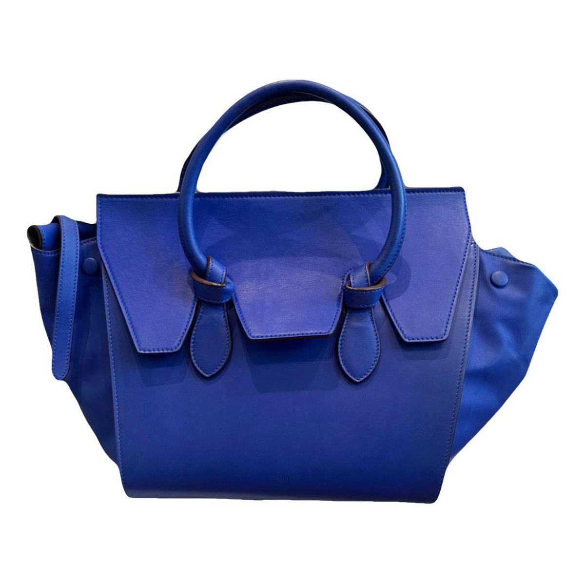 Tie leather handbag
