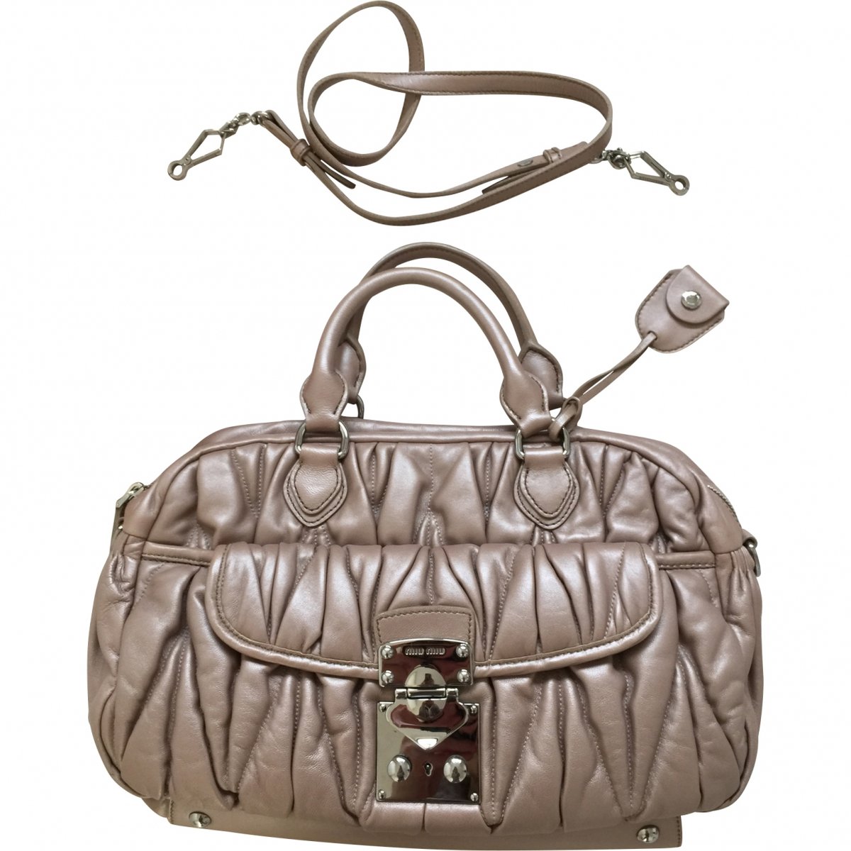 Matelassé leather handbag