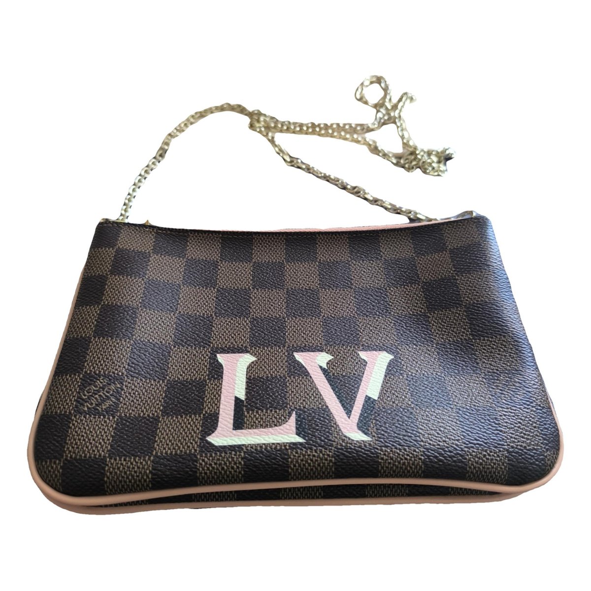 Double zip leather crossbody bag