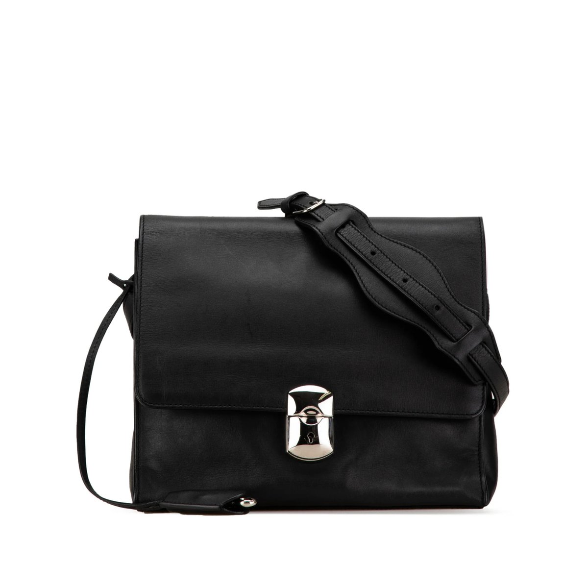 Padlock leather crossbody bag