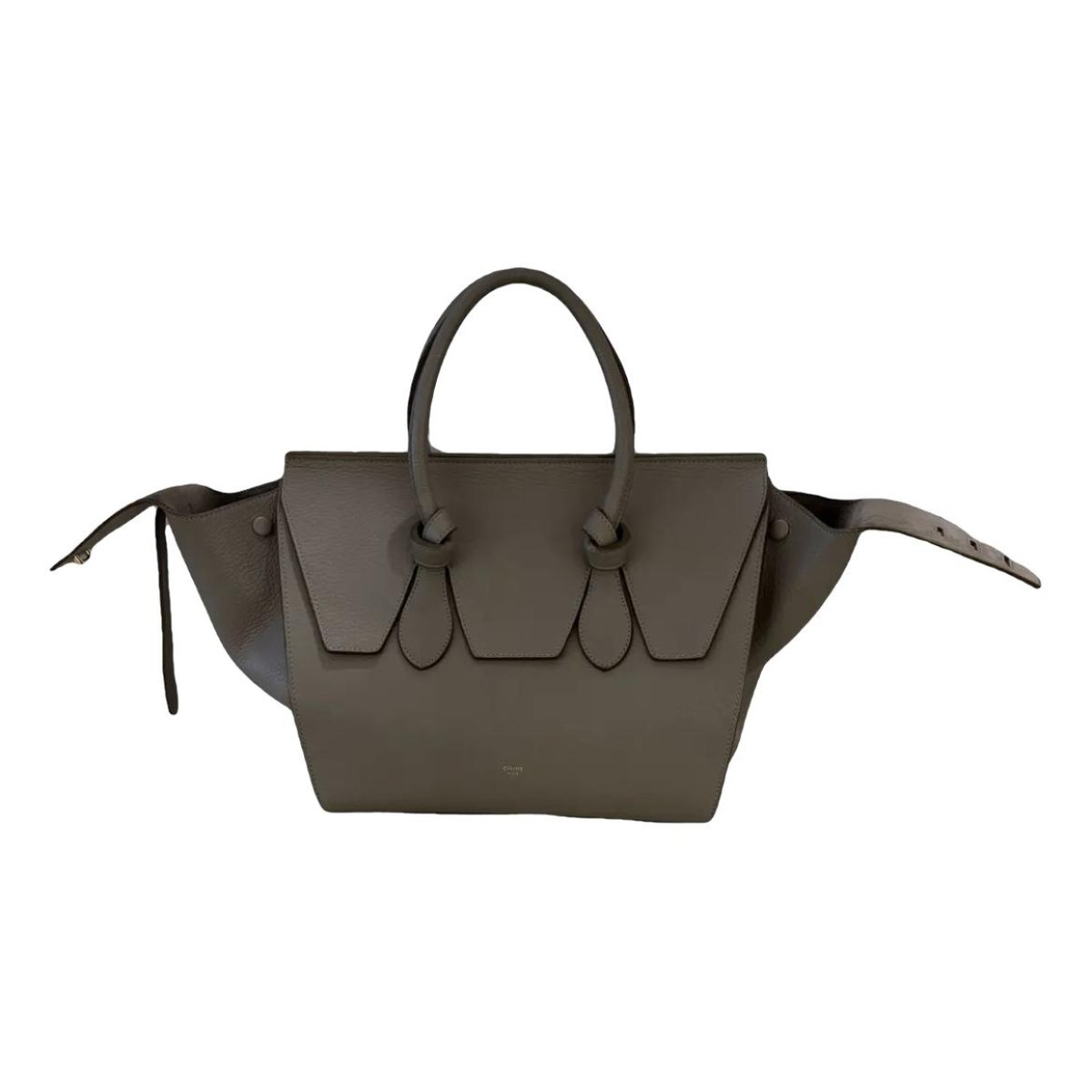 Tie leather handbag