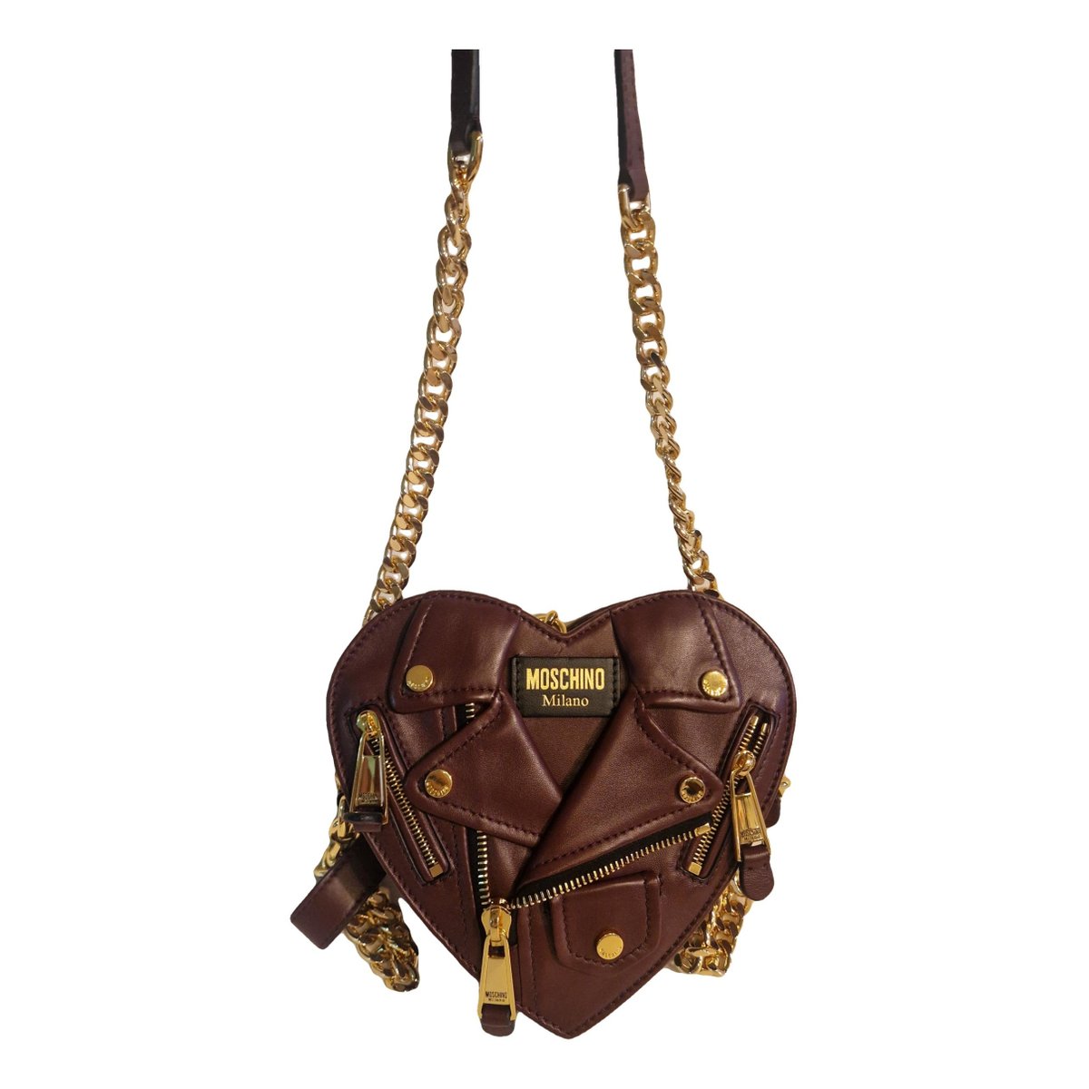 Biker leather clutch bag