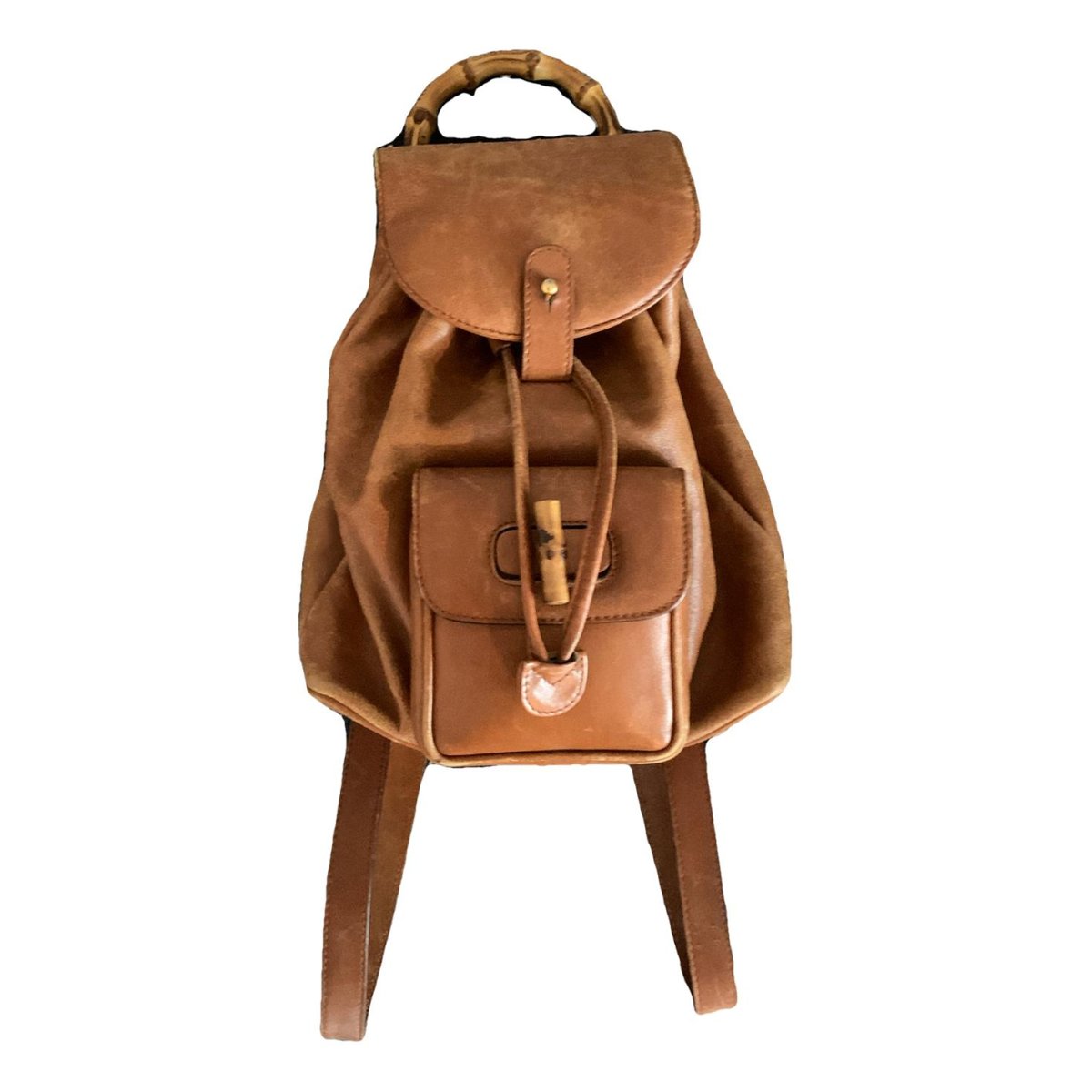 Bamboo Tassel Oval leather backpack
