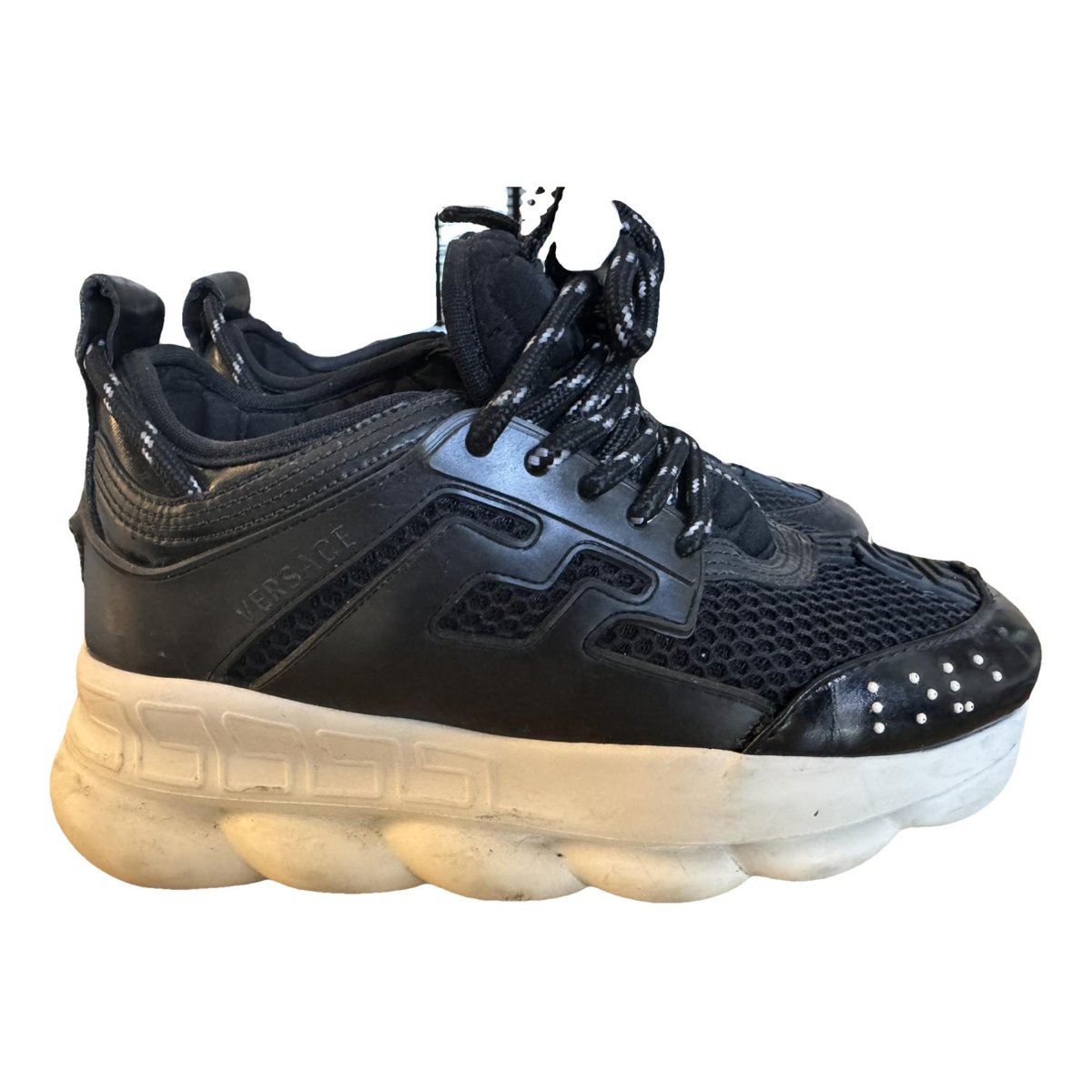 Chain Reaction leather trainers