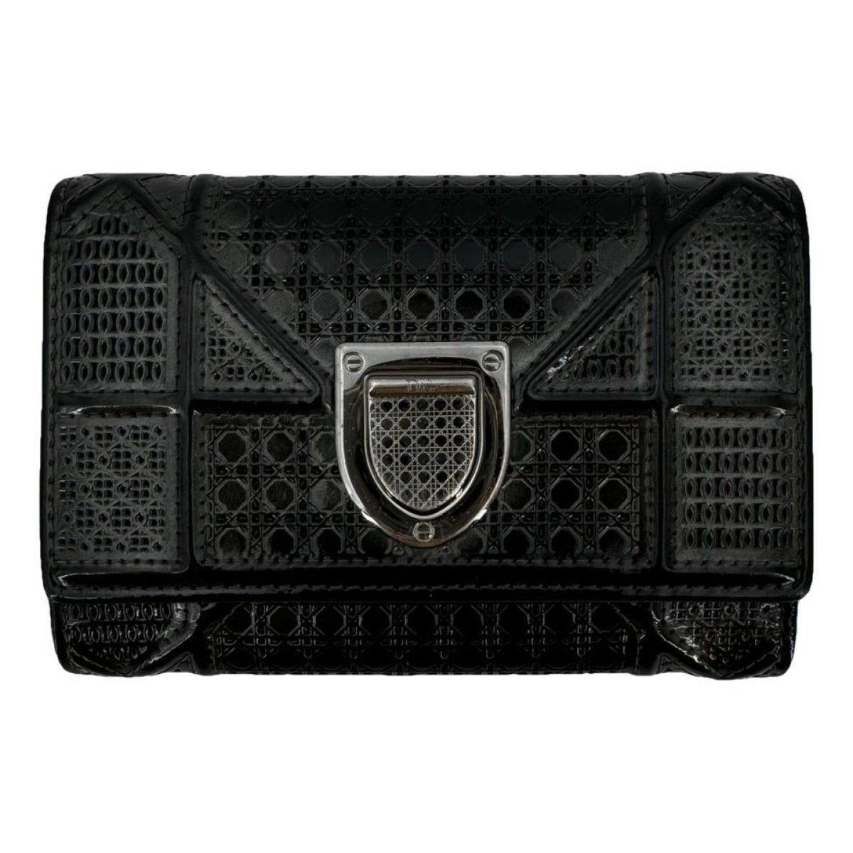 Diorama patent leather wallet