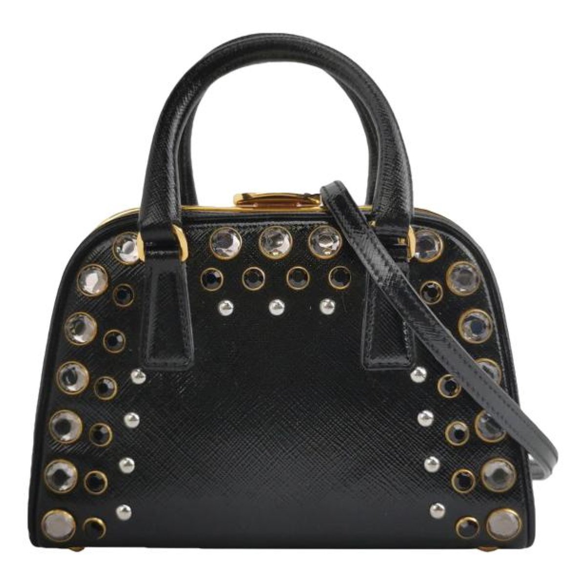 Pyramid leather crossbody bag