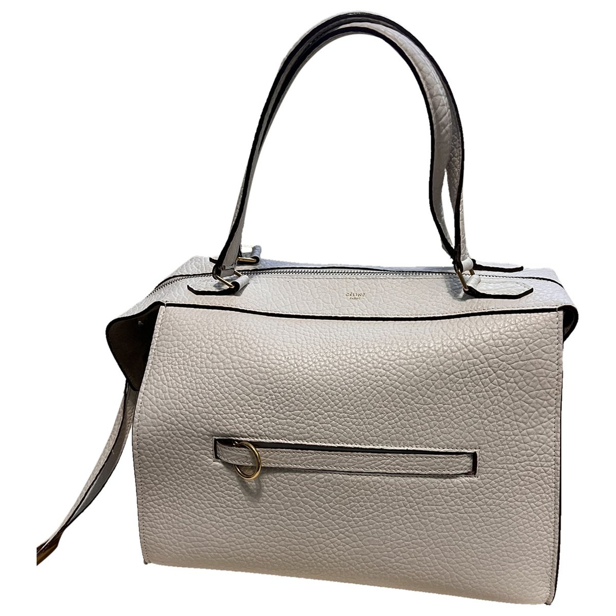 Ring leather handbag