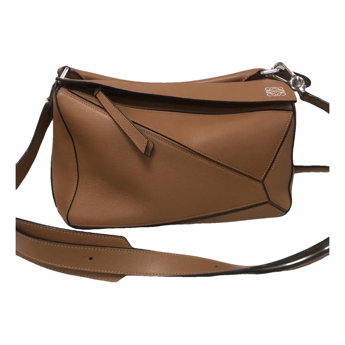 Puzzle leather handbag