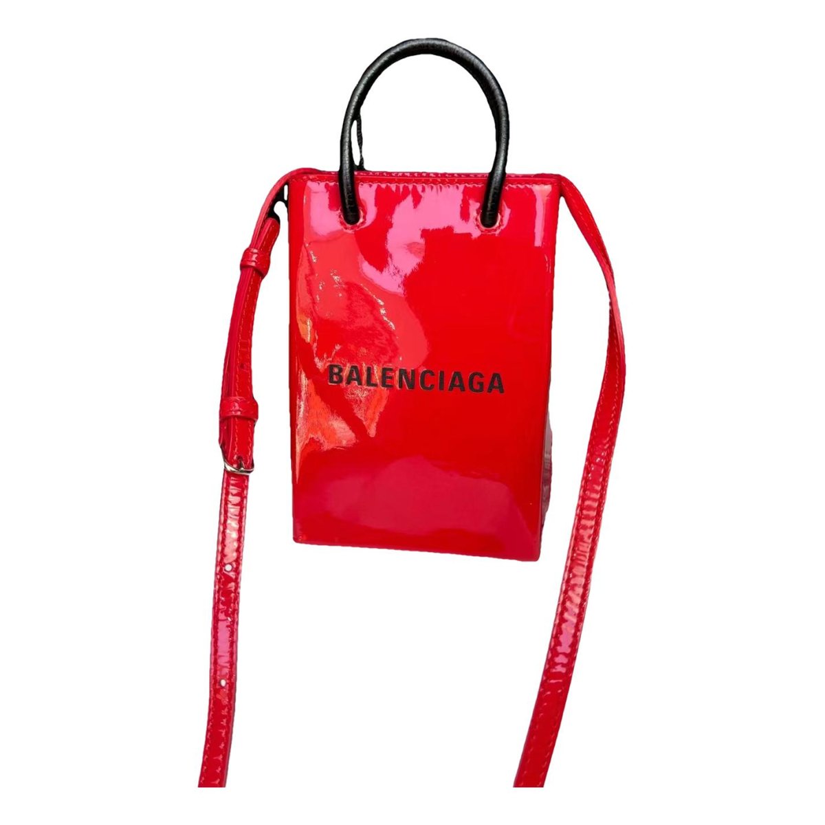 Shopping North South patent leather handbag