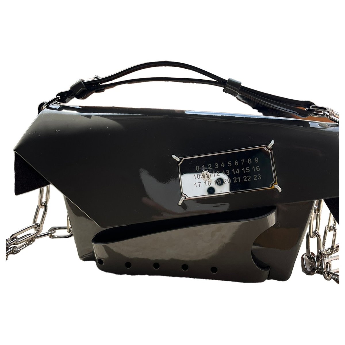 Snatched leather crossbody bag