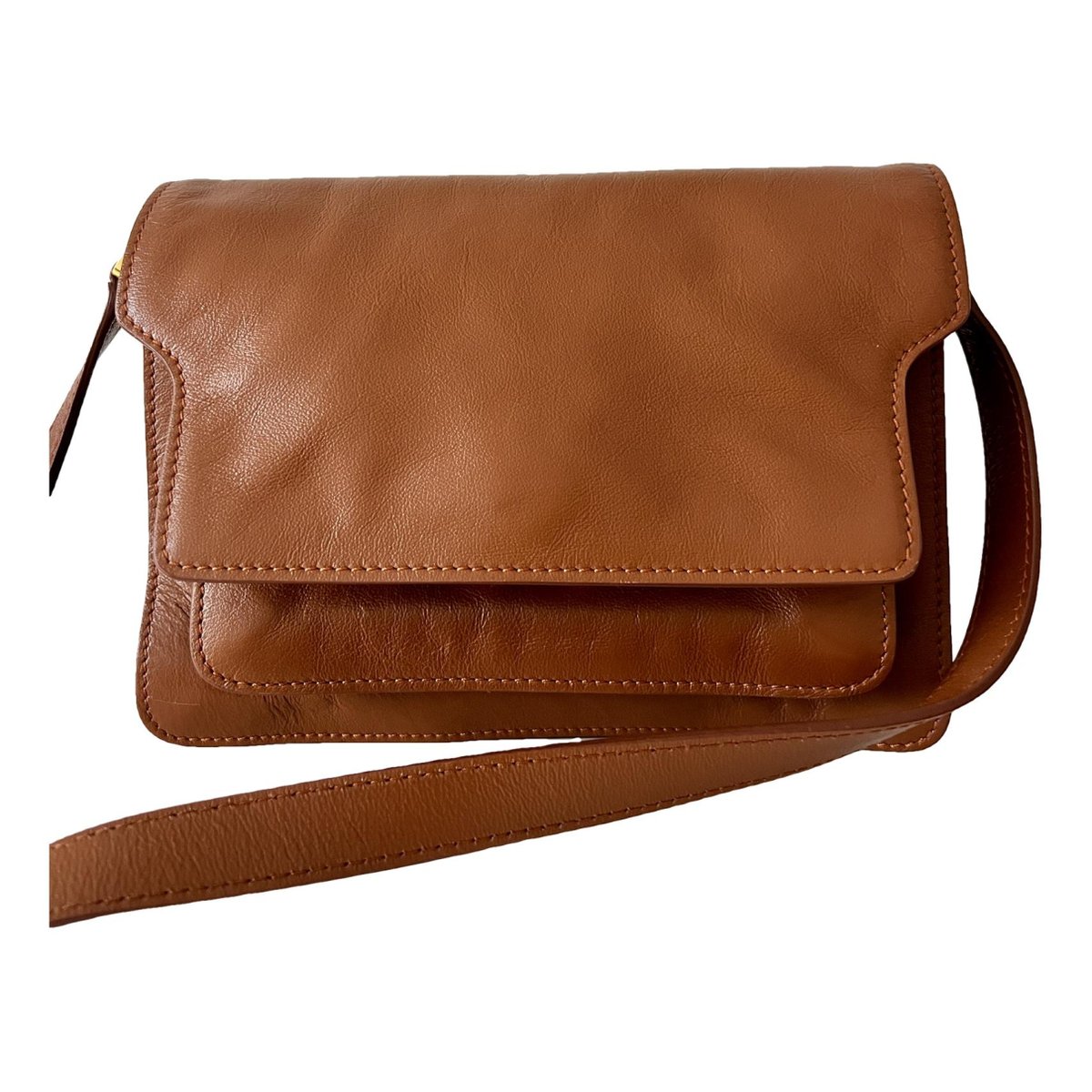 Trunk leather crossbody bag