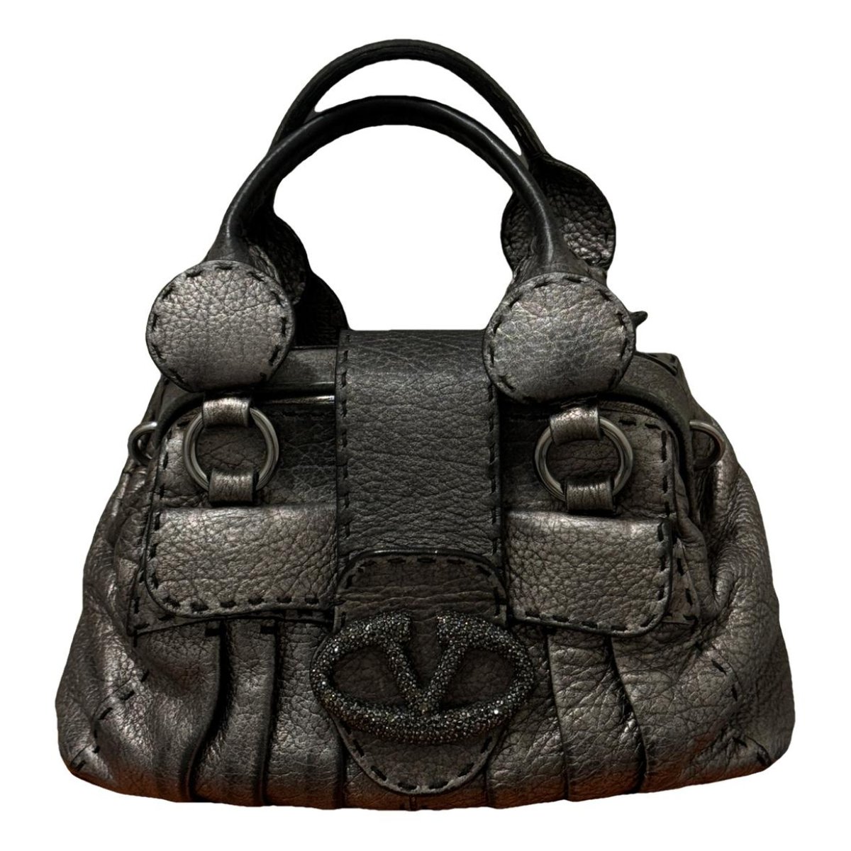 VLogo leather handbag