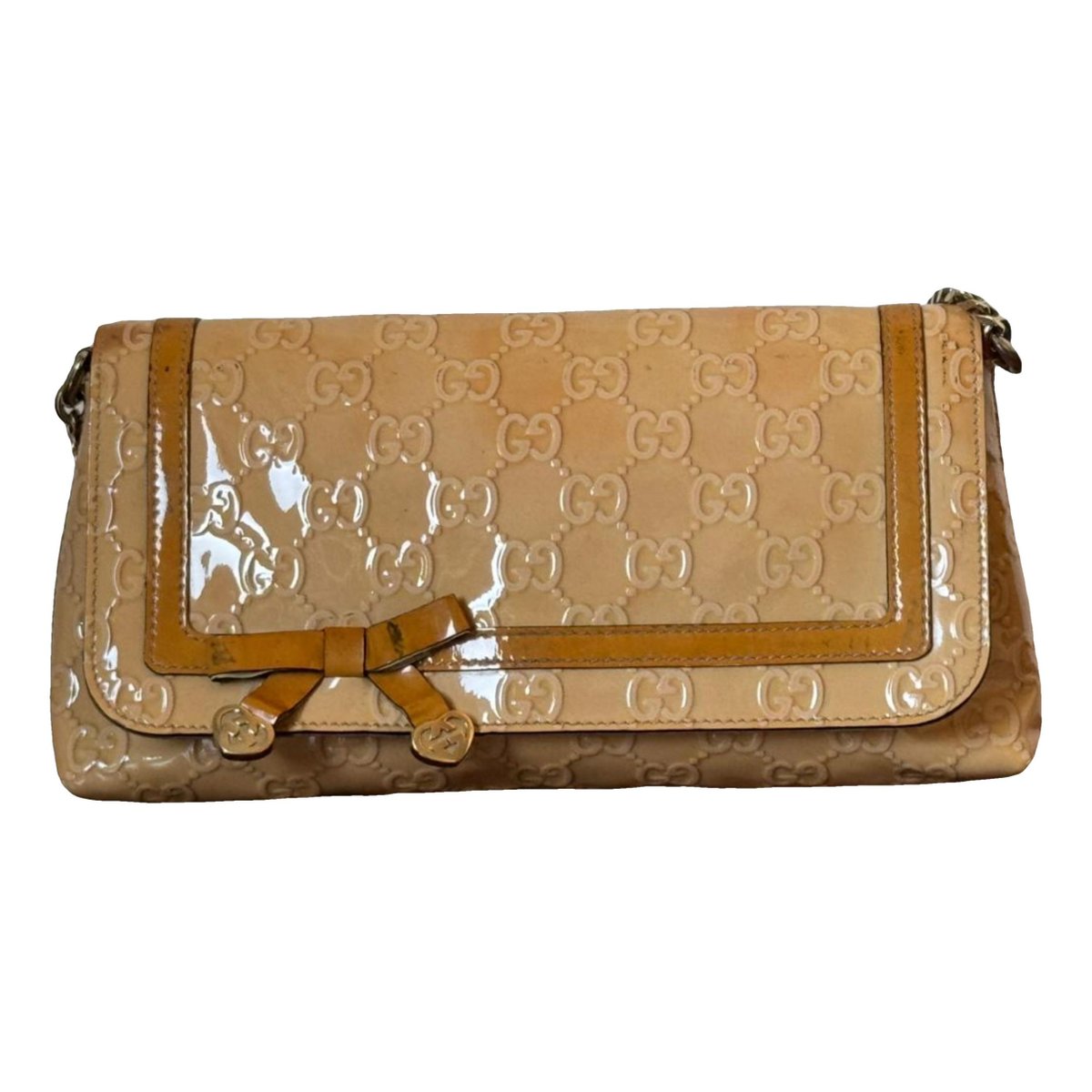 Broadway patent leather clutch bag