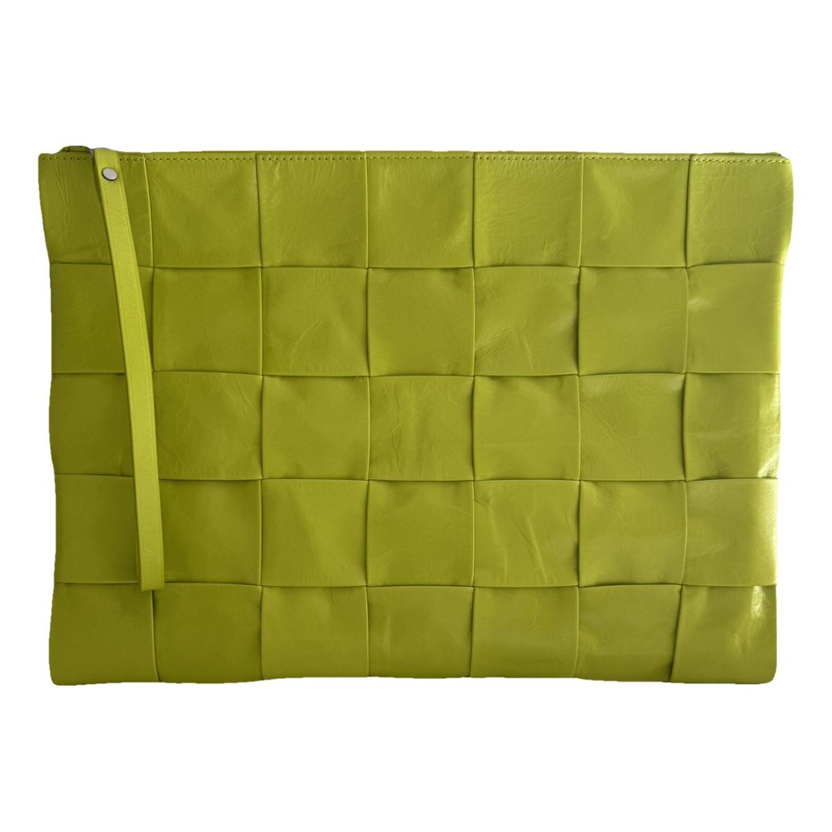 Snap leather clutch bag