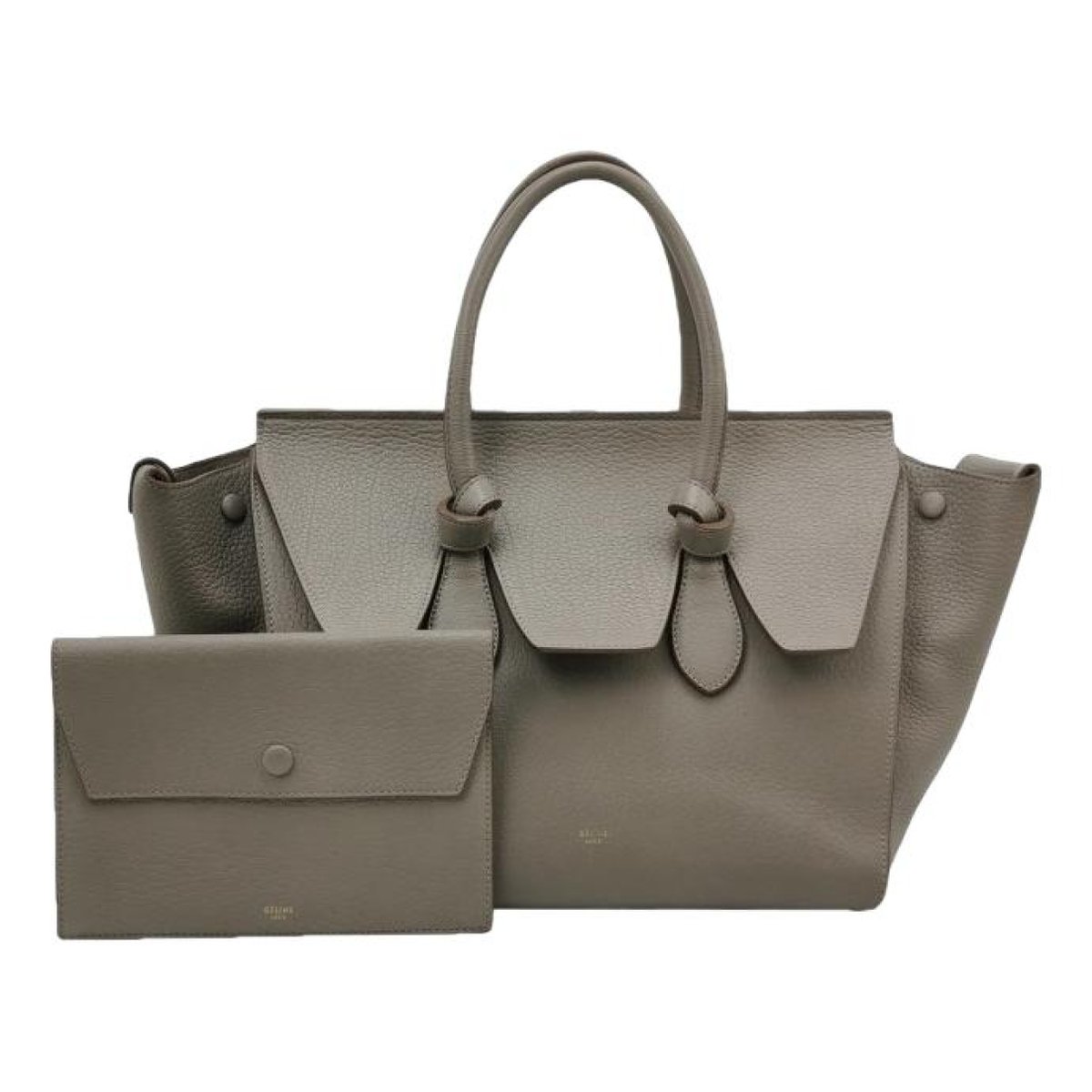 Tie leather handbag